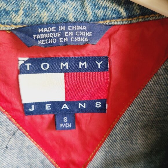 Vintage 90's Men's Tommy Jeans Classic Light Blue Denim Jacket Size S RN#66476 - Picture 3 of 15